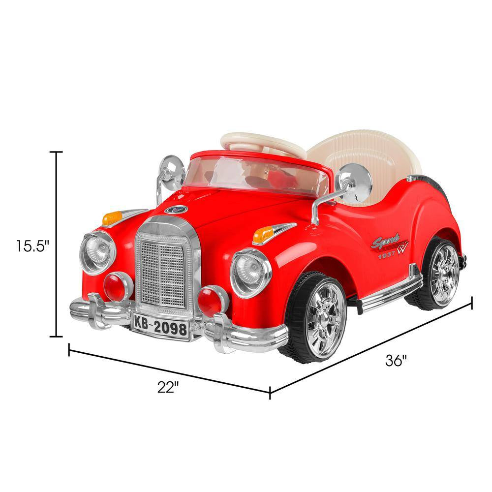 Battery Powered Red Classic Car Coupe Ride on Toy with Remote
