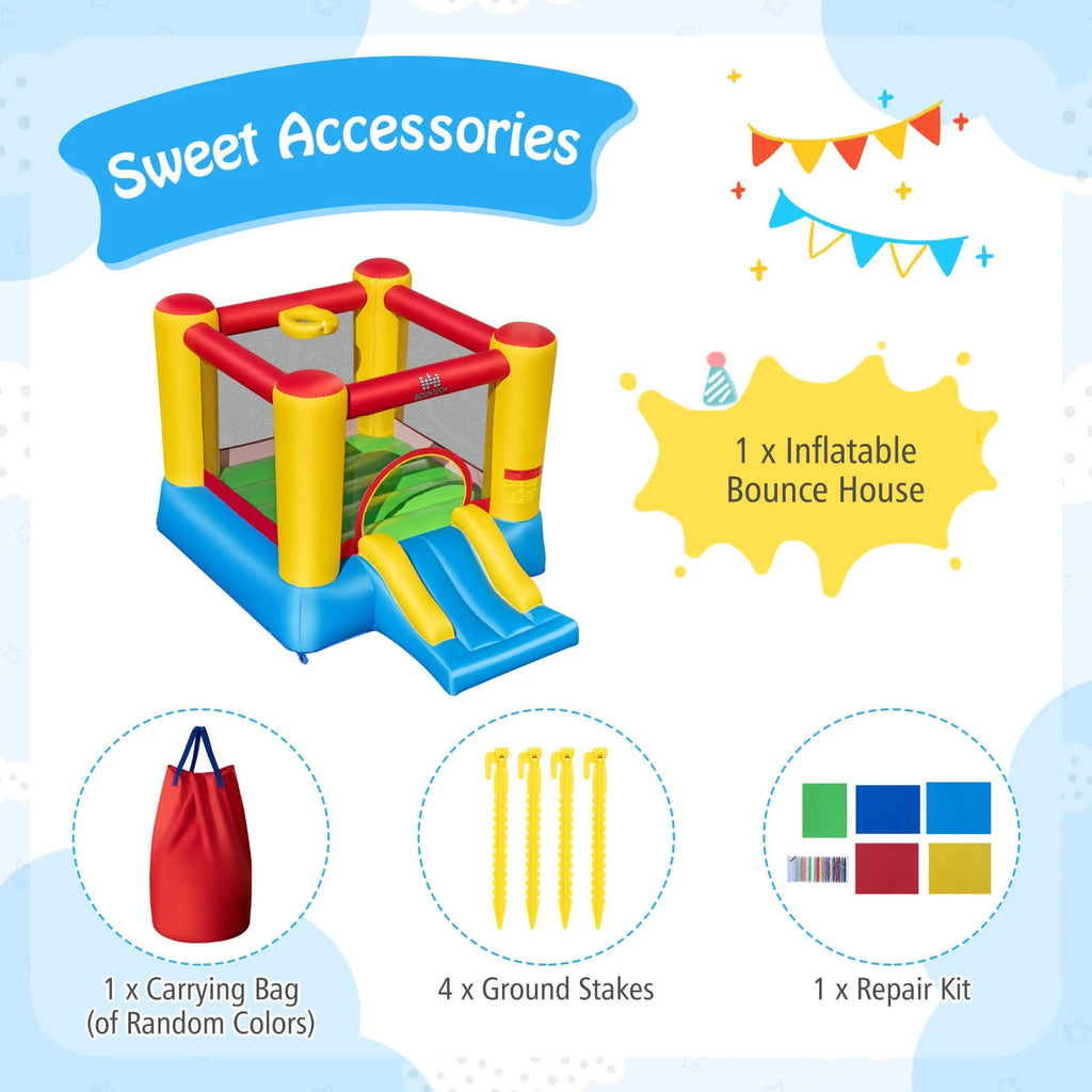 Inflatable Bouncer Kids Slide Bounce House for Indoor Outdoor (Blower NOT Included)