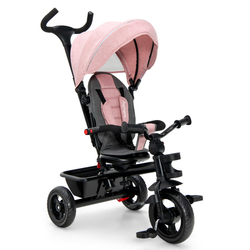 4-In-1 Baby Tricycle Toddler Trike with Convertible Seat