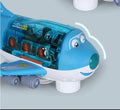 360 Rotating Electric Plane Airplane Toys for Kids Bump and Go Action Toddler Toy Plane with LED Flashing Light Sound for Boys