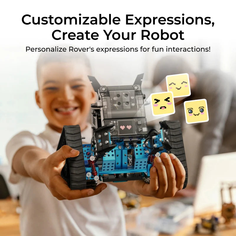Mbot2 Rover Robotics Kit: Kid'S Interactive Emo Robot for Coding Learning and Outdoor Play
