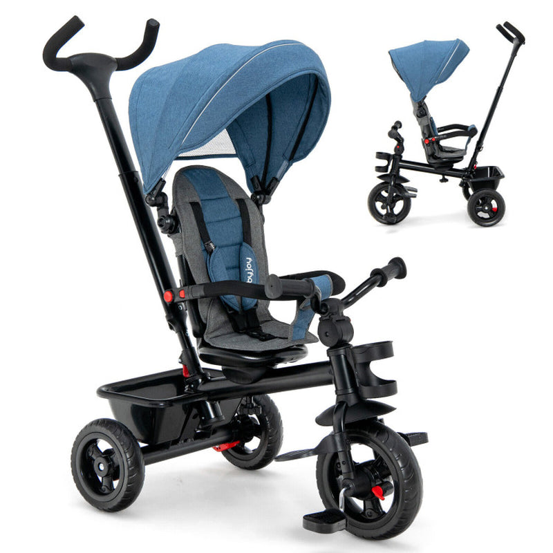 4-In-1 Baby Tricycle Toddler Trike with Convertible Seat