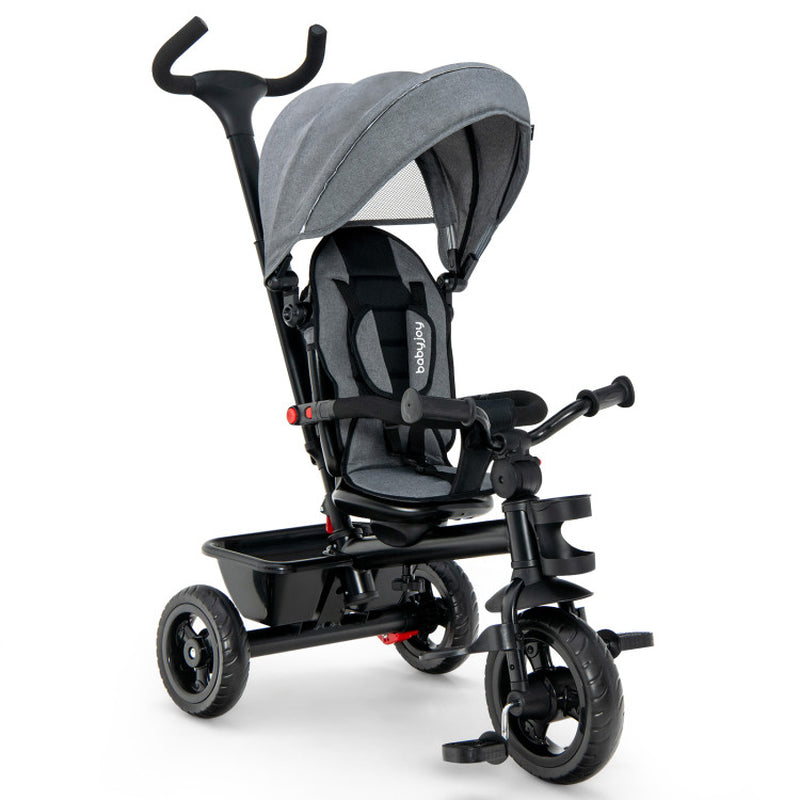 4-In-1 Baby Tricycle Toddler Trike with Convertible Seat