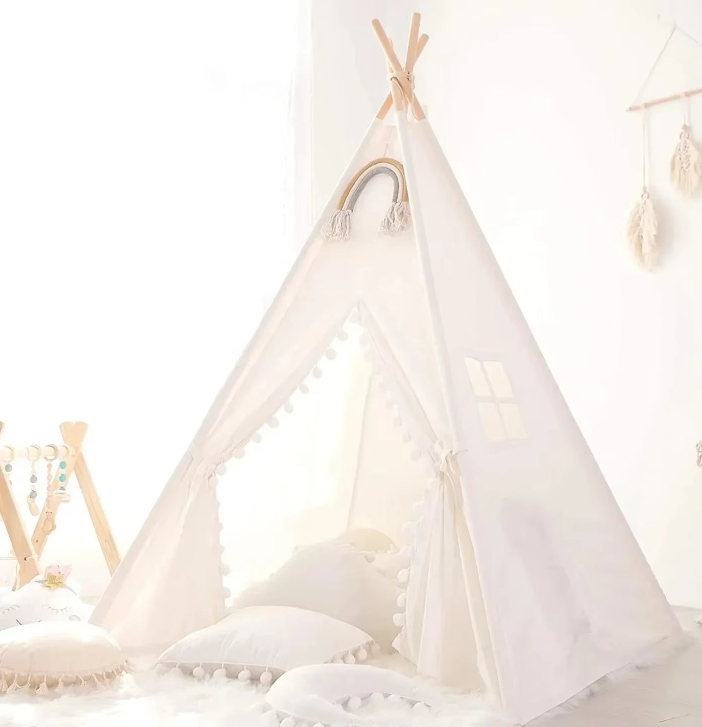 1.6M Kids Tent Play House Wigwam for Children Portable Child Tipi Tents Teepee Toddler Ball Pit Girl Castle Play Room Teepee