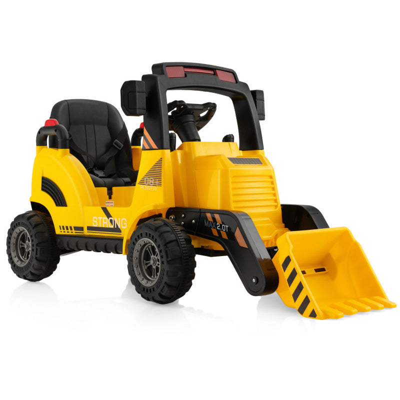 12V Kids Ride on Construction Tractor with Electric Adjustable Bucket