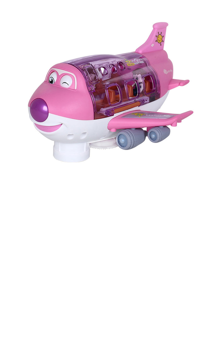 360 Rotating Electric Plane Airplane Toys for Kids Bump and Go Action Toddler Toy Plane with LED Flashing Light Sound for Boys