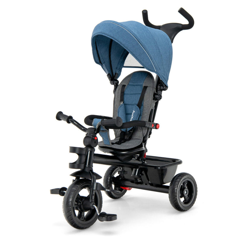 4-In-1 Baby Tricycle Toddler Trike with Convertible Seat