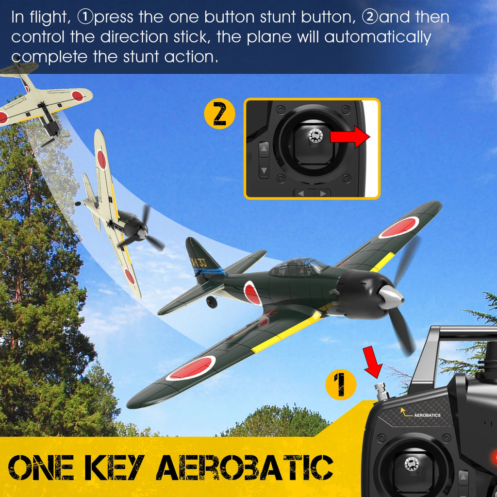Zero RC Plane 2.4G 4CH Remote Control Airplane EPP 400Mm Wingspan 6-Axis Aerobatic RC Fighter 761-15 RTF Plane