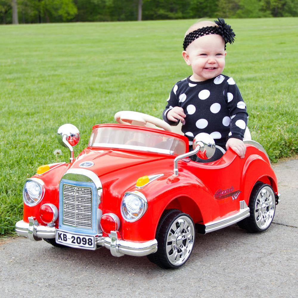Battery Powered Red Classic Car Coupe Ride on Toy with Remote