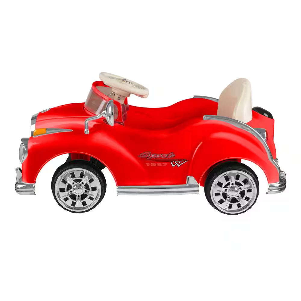 Battery Powered Red Classic Car Coupe Ride on Toy with Remote
