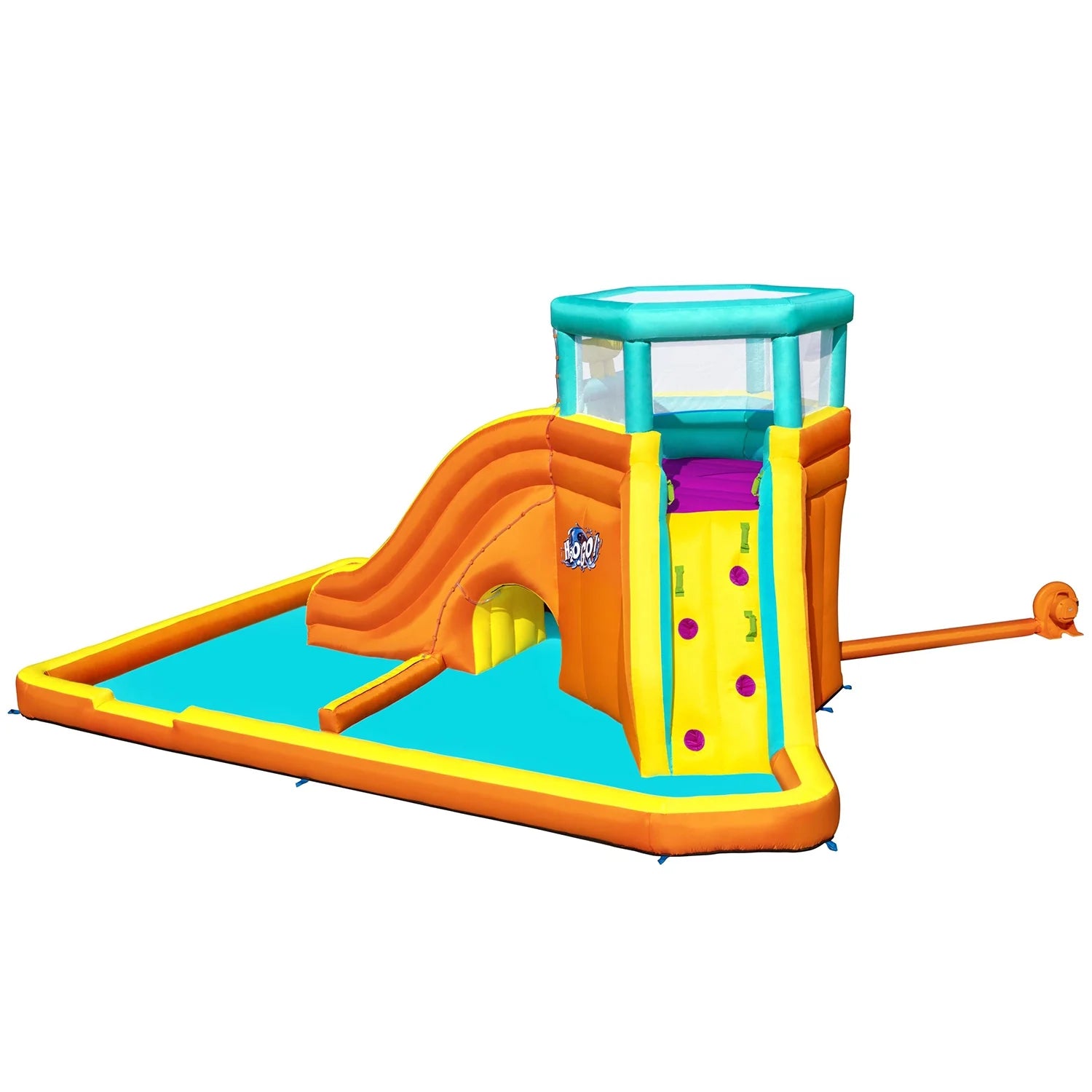 H2OGO! Tidal Tower Slide Kids Backyard Inflatable Water Park W/ Slide and Air Blower