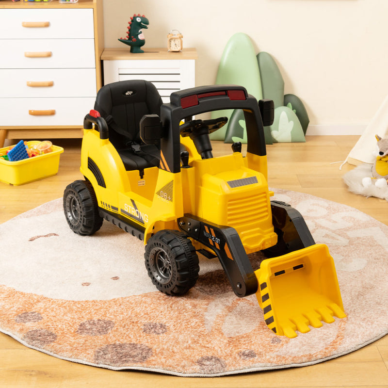 12V Kids Ride on Construction Tractor with Electric Adjustable Bucket