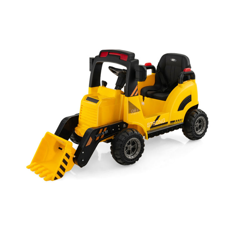 12V Kids Ride on Construction Tractor with Electric Adjustable Bucket