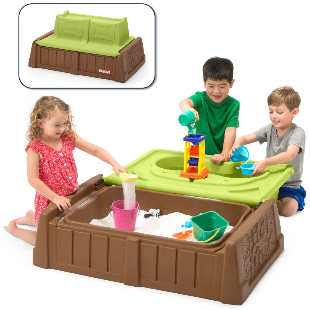 Sand and Water Bench, 2 in 1 Combination Play Table and Children'S Storage Bench